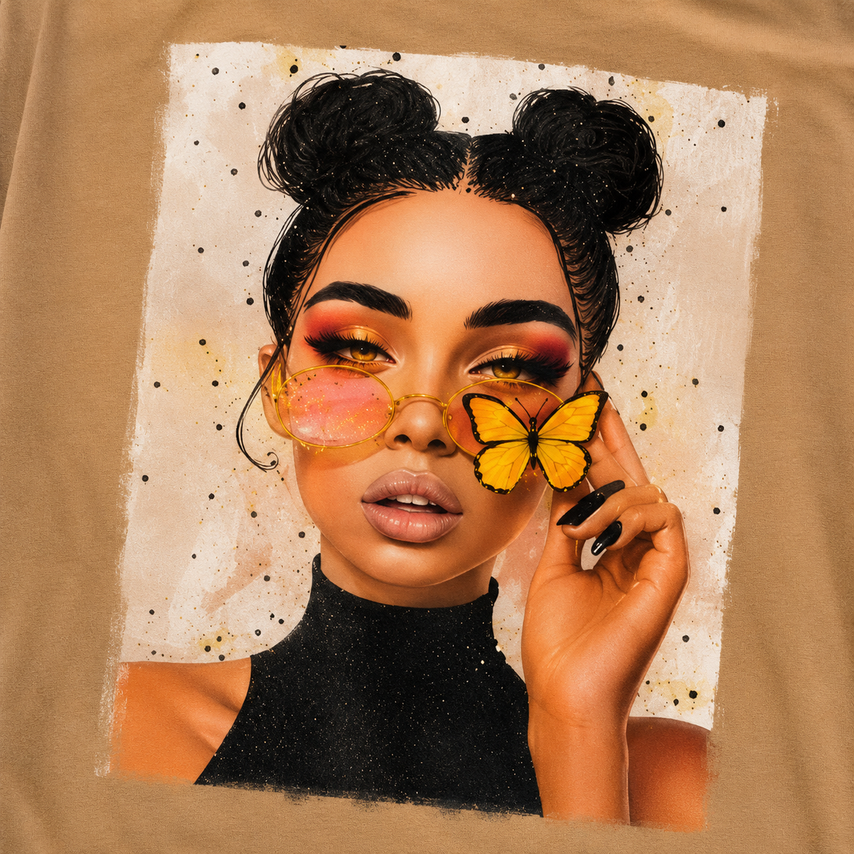 Butterfly Muse Mocha Oversized Graphic T-Shirt