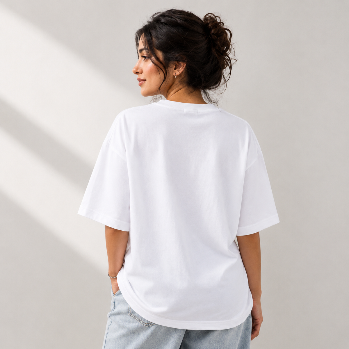 Silver Muse White Oversized Graphic T-Shirt