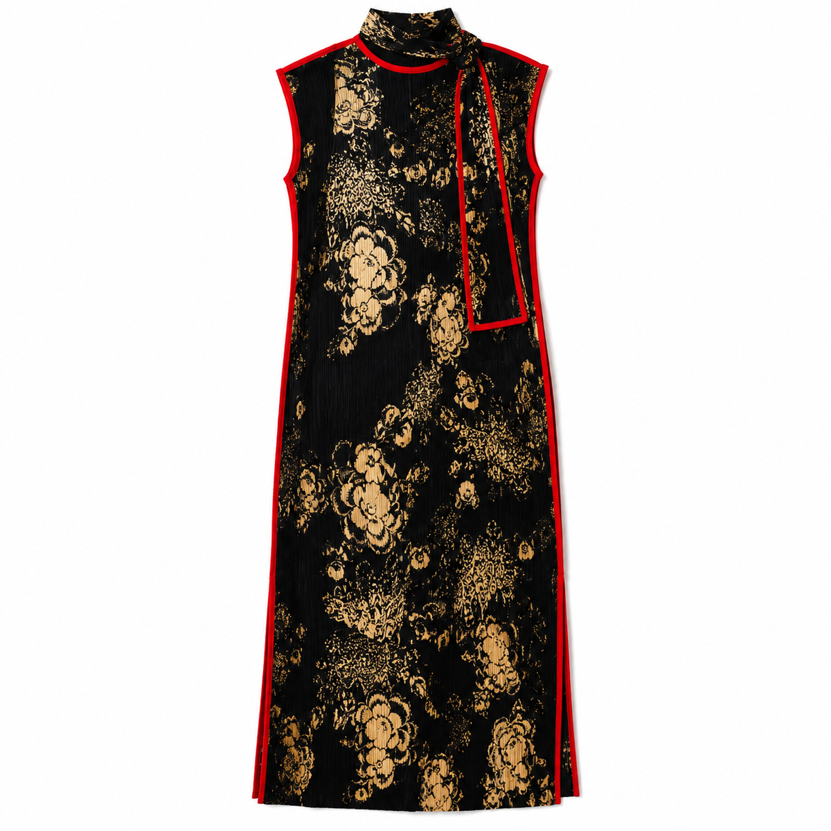 Black Cheongsam Style Magic Dress with Scarf