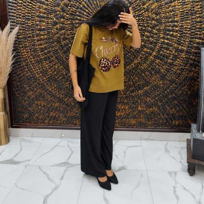 Wild Cherry Olive Graphic Co ord set