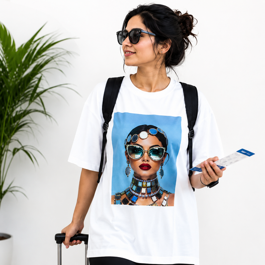Azure Icon White Oversized Graphic T-Shirt