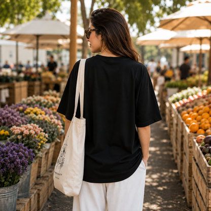 Butterfly Muse Black Oversized Graphic T-Shirt