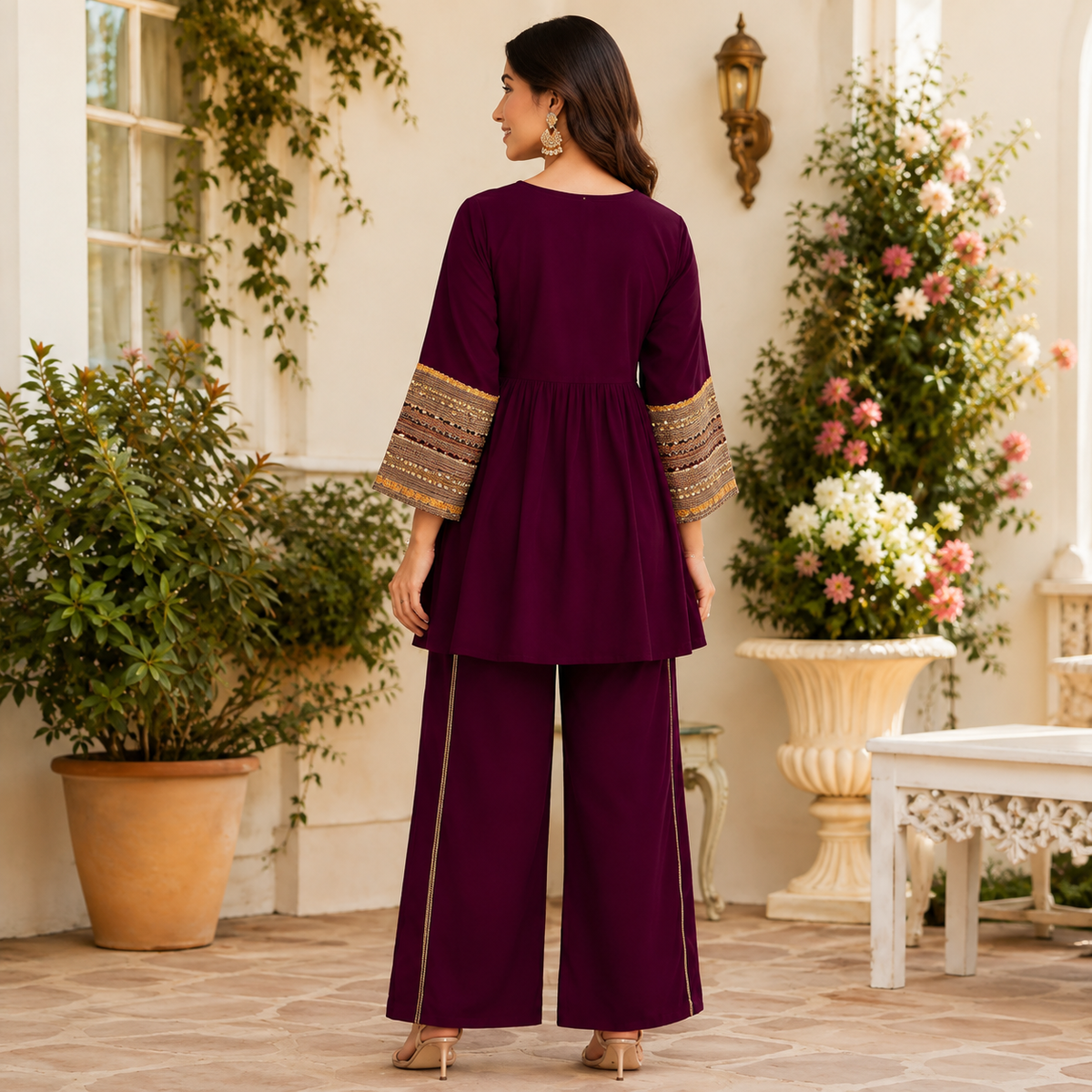 Royal Plum Embroidered Co-Ord Set
