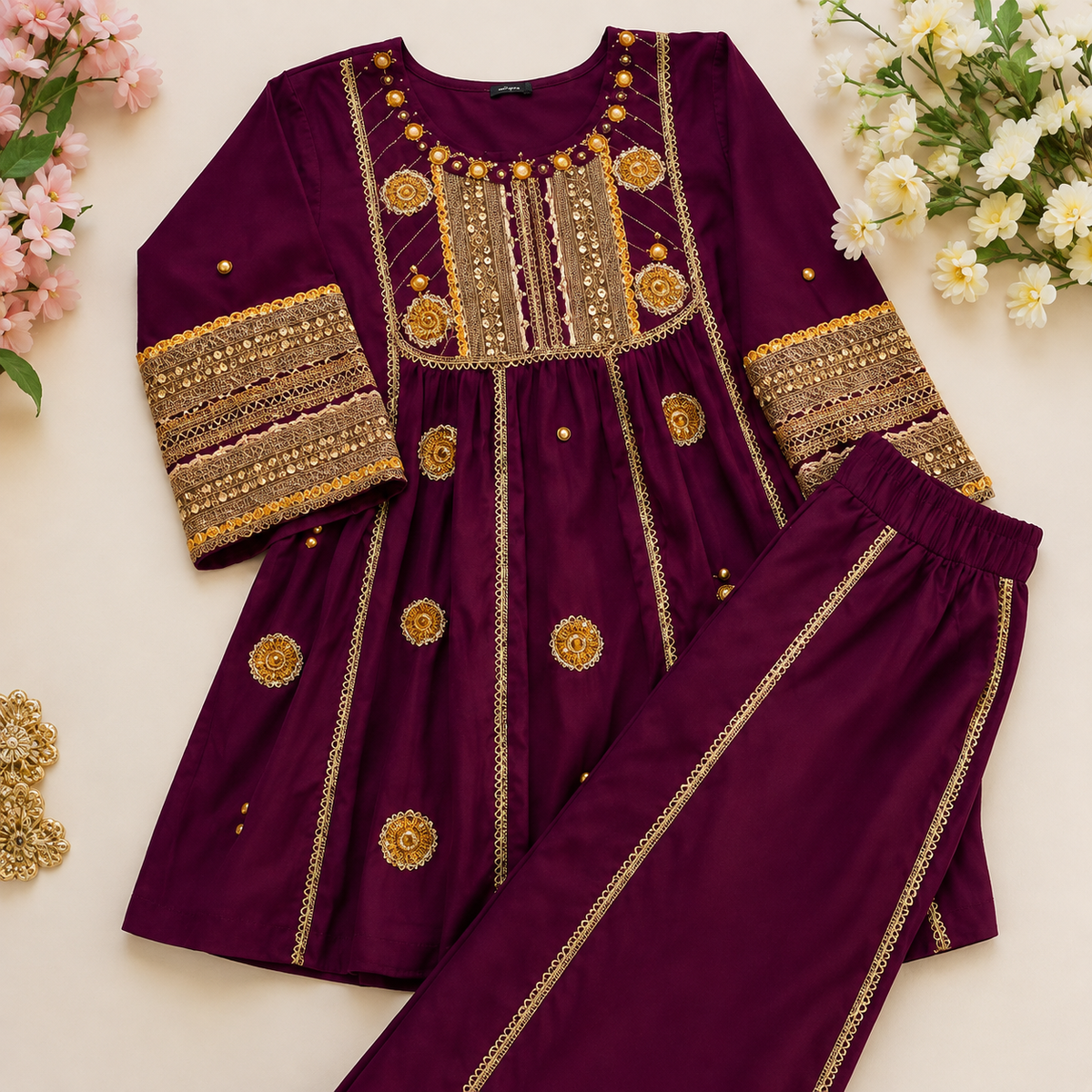 Royal Plum Embroidered Co-Ord Set