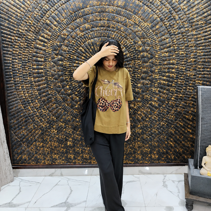 Wild Cherry Olive Graphic Co ord set