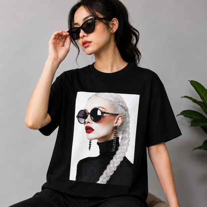 Urban Muse Graphic Oversized T-Shirt – Black