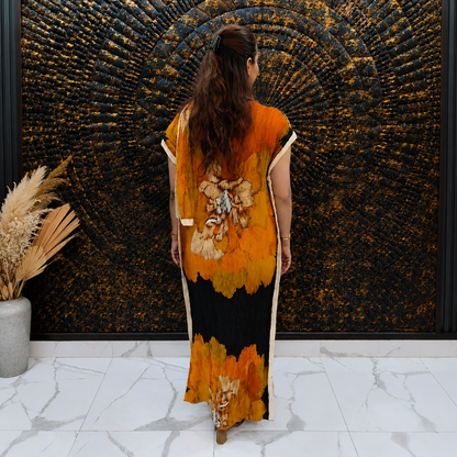Orange & Black Magic Dress with Scarf
