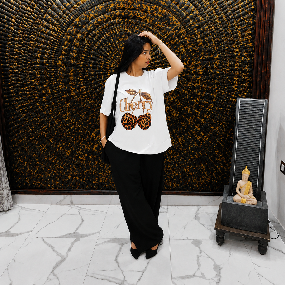 Wild Cherry White Oversized Graphic co ord set