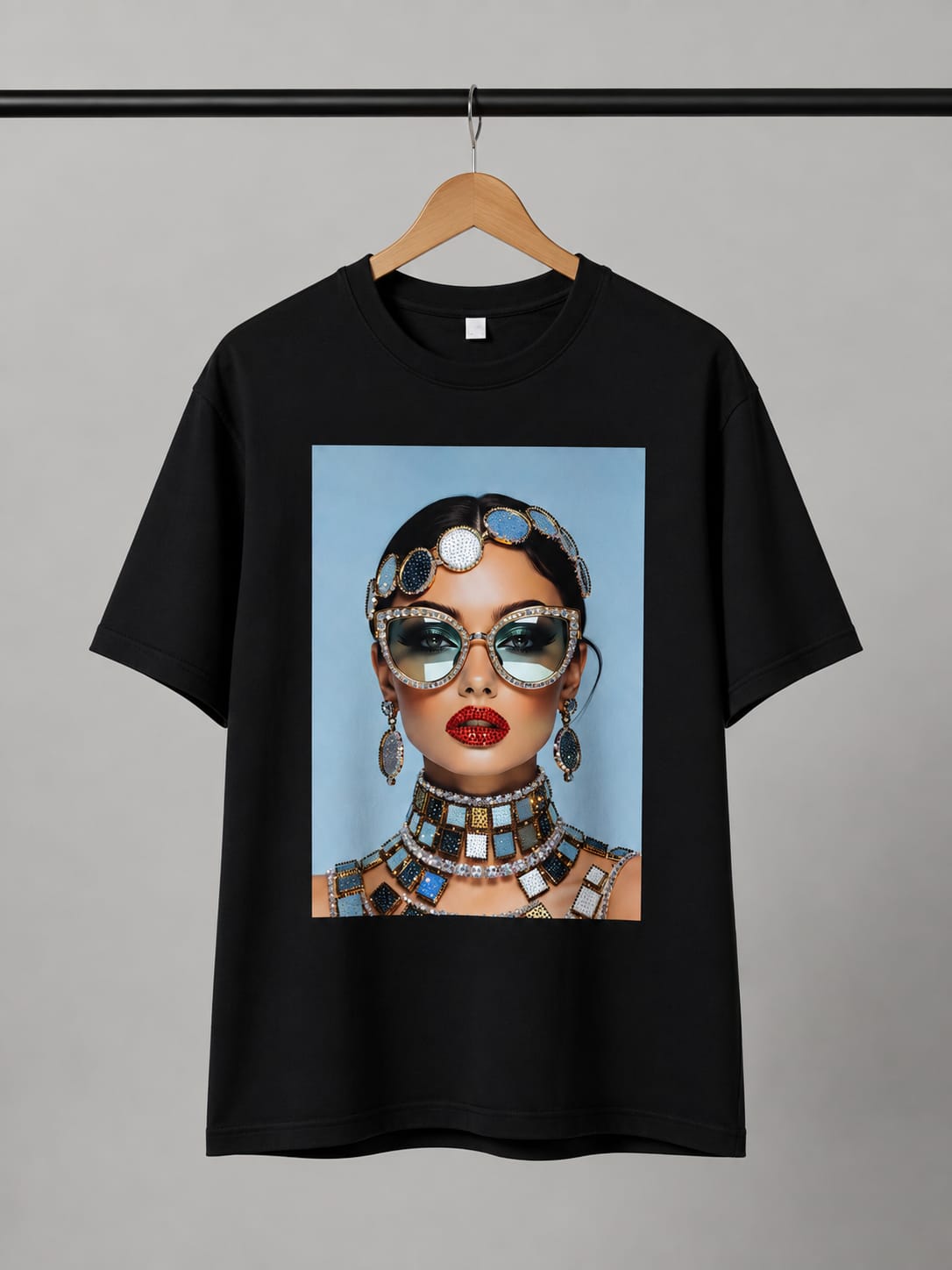 Azure Icon Black Oversized Graphic T-Shirt