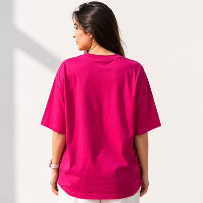 Butterfly Muse Pink Oversized Graphic T-Shirt
