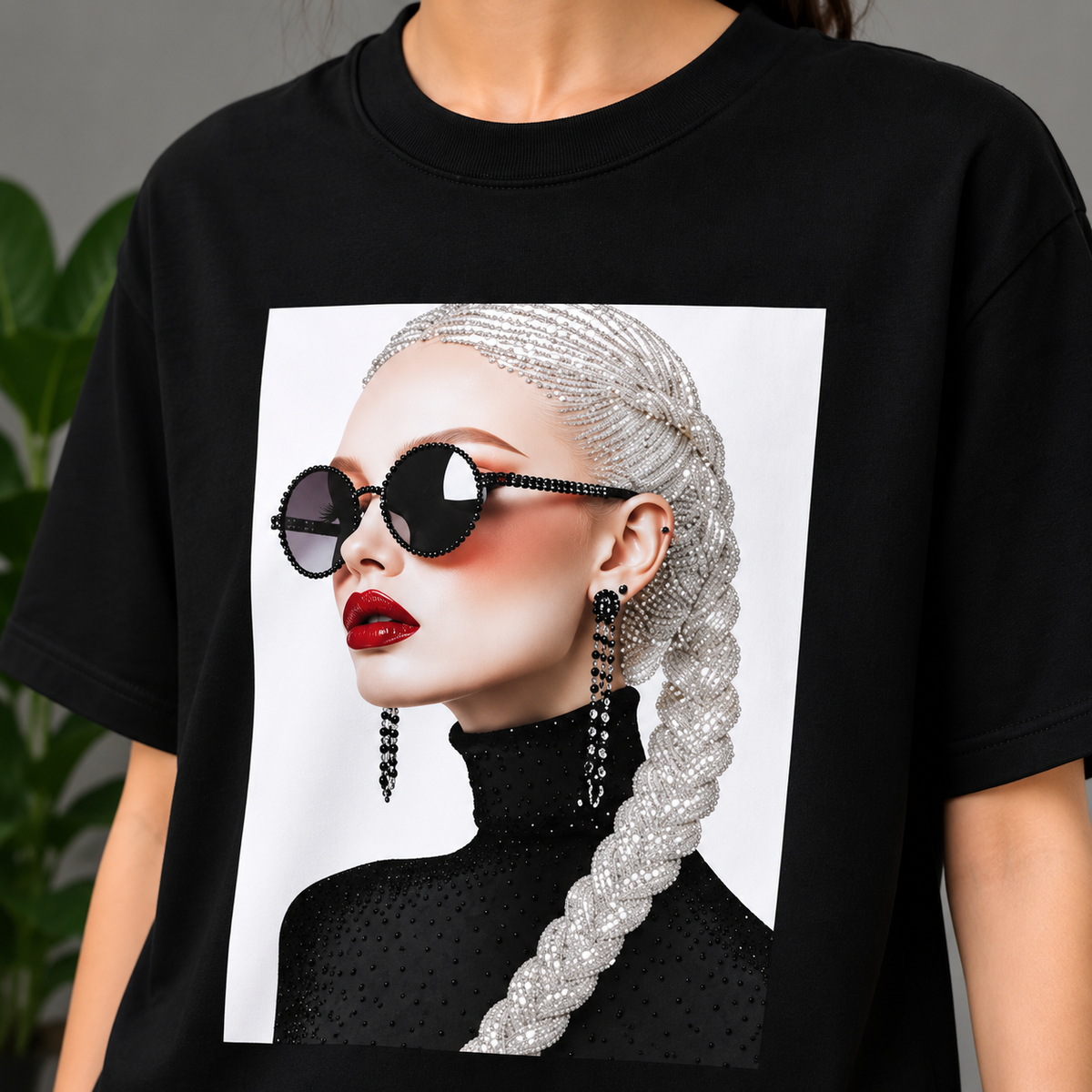 Urban Muse Graphic Oversized T-Shirt – Black