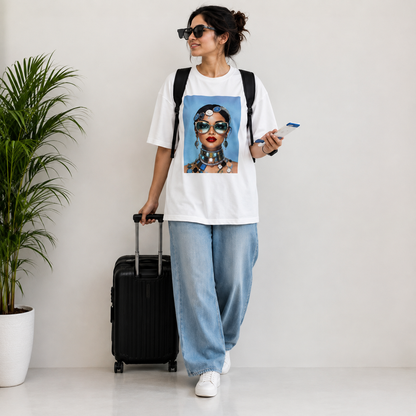 Azure Icon White Oversized Graphic T-Shirt