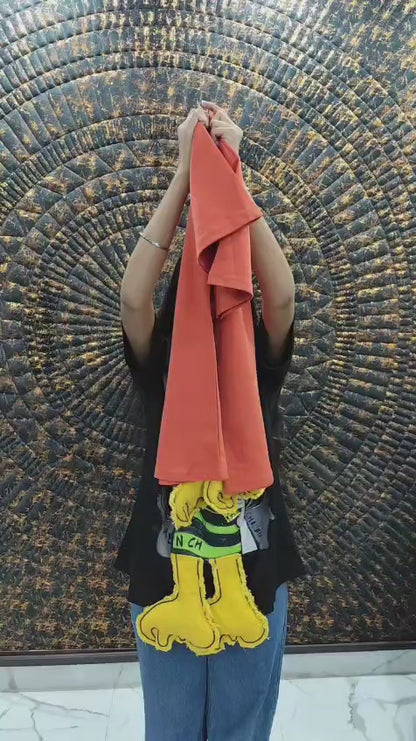 Pop Muse Orange Oversized Graphic T-Shirt